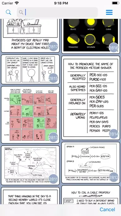 xkcd Comic Reader سکرین شاٹس