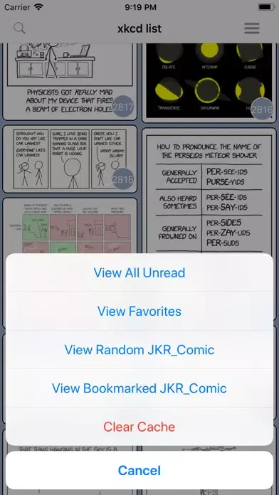 xkcd Comic Reader سکرین شاٹس
