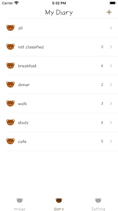 Zrzuty ekranu TimeBear - timestamp diary