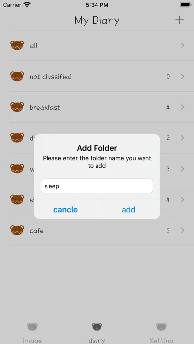 Zrzuty ekranu TimeBear - timestamp diary