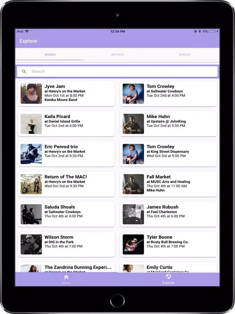 Jyve: Find Local Music iPad  স্ক্রিনশট
