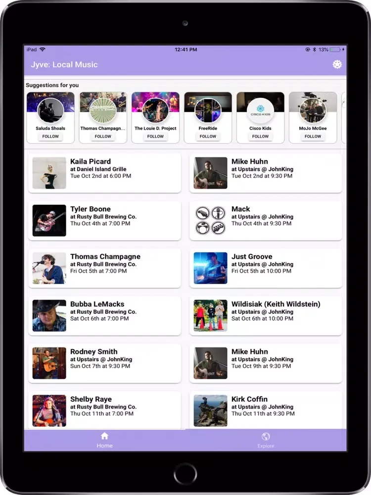Jyve: Find Local Music iPad  স্ক্রিনশট