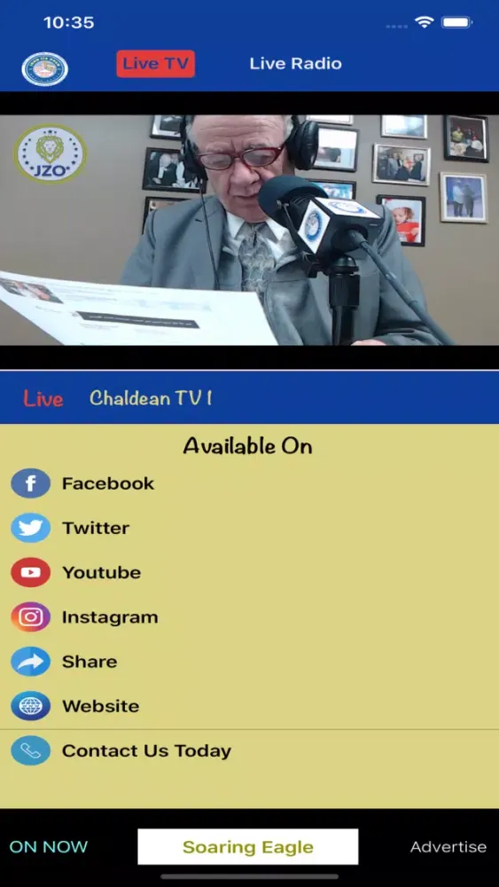 Ảnh chụp màn hình của Chaldean TV