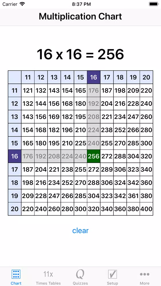 Multiplication Times Tables II スクリーンショット