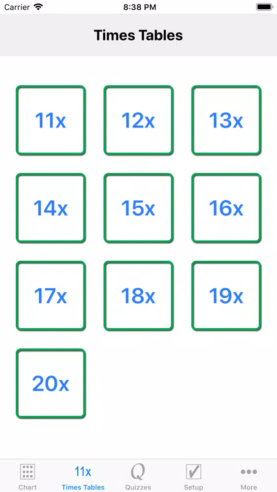 Multiplication Times Tables II スクリーンショット