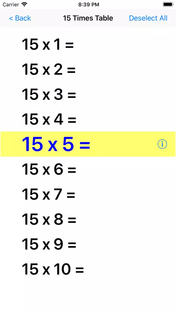 Multiplication Times Tables II スクリーンショット
