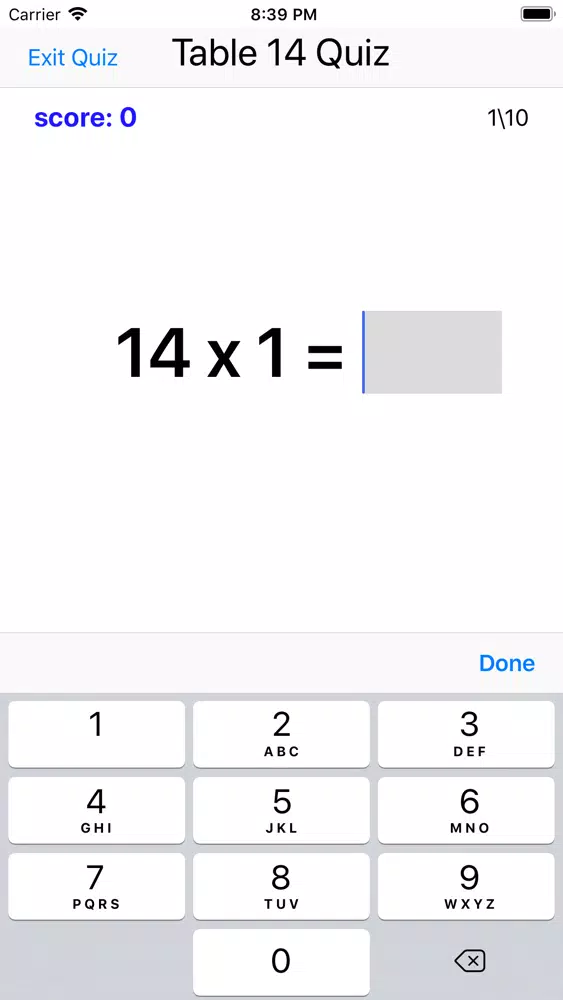 Multiplication Times Tables II スクリーンショット