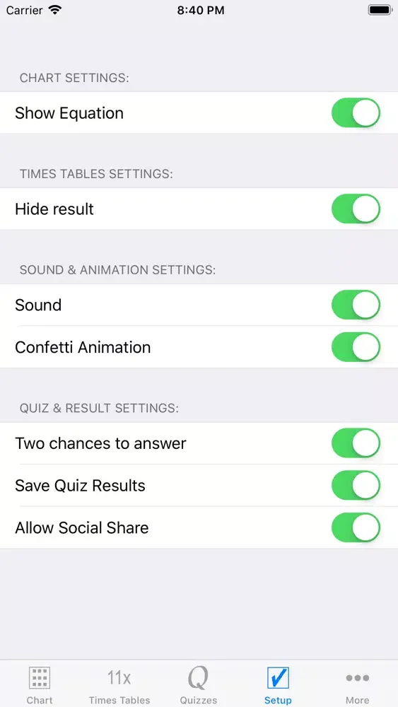 Tangkapan layar Multiplication Times Tables II