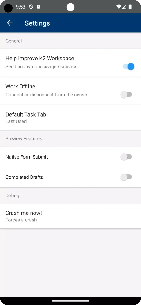 K2 Workspace Screenshots