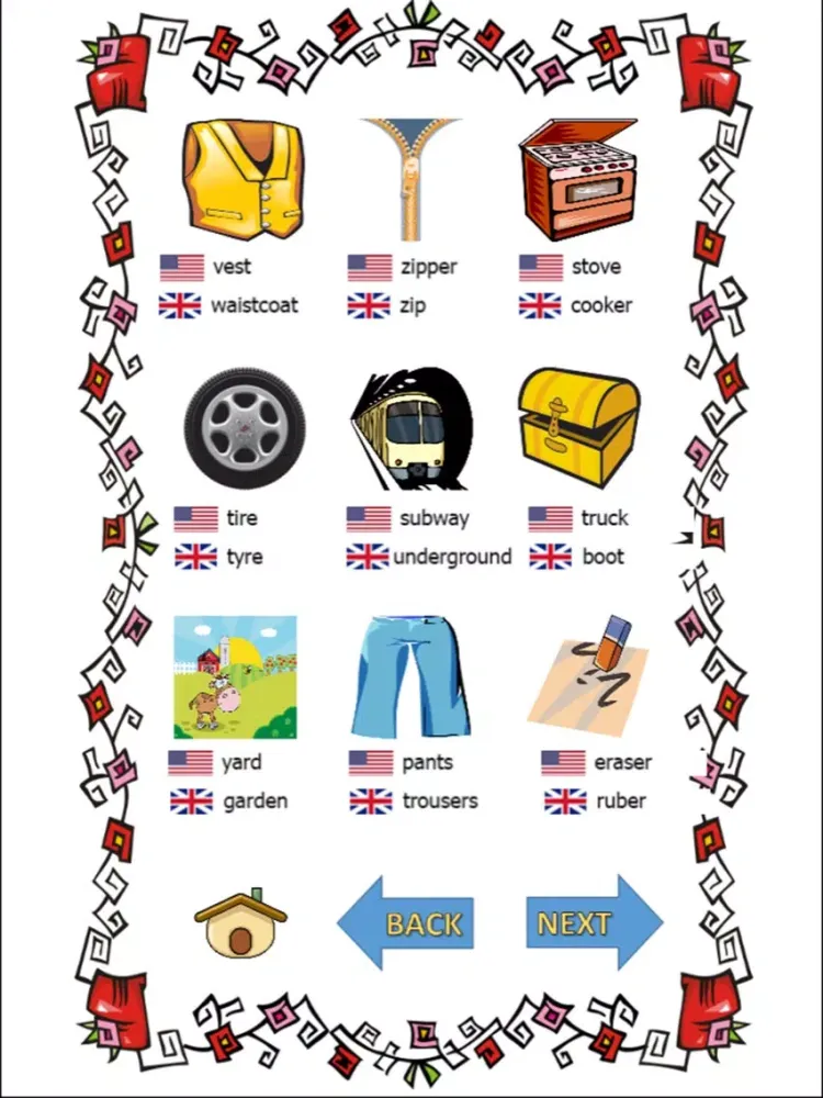 British vs American English Accent Word Learning iPad  سکرین شاٹس