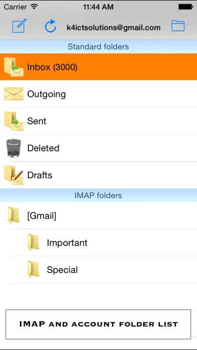 Capturas de tela do SiOutlook Evo