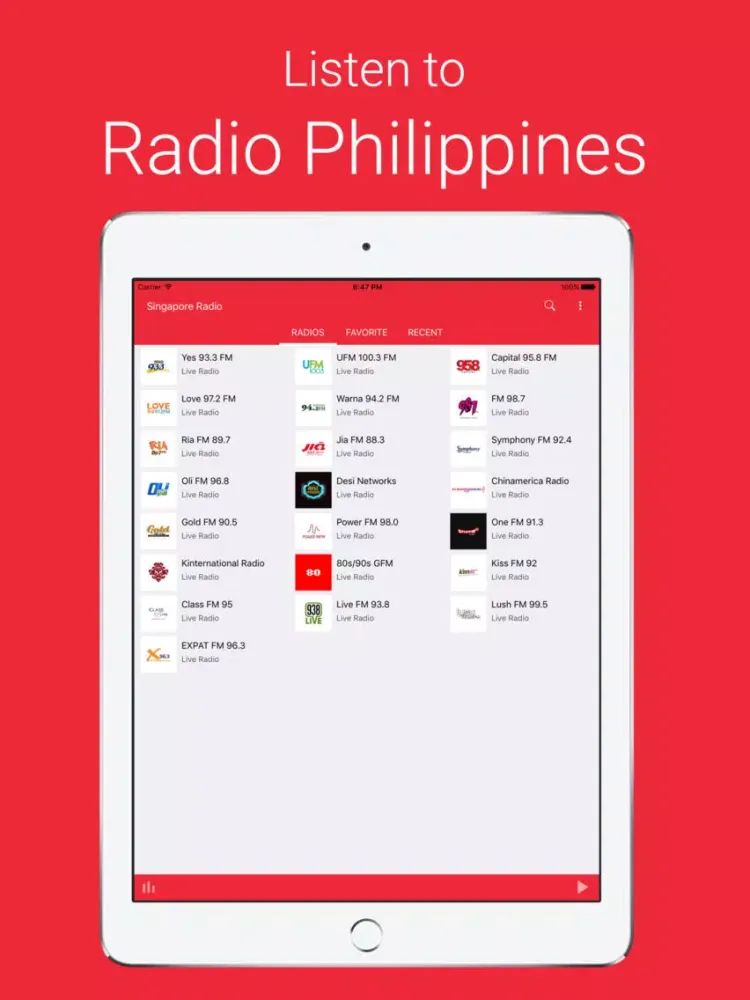 Singapore Live Radio iPad  スクリーンショット