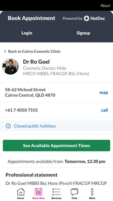 ภาพหน้าจอของ Cairns Cosmetic Clinic