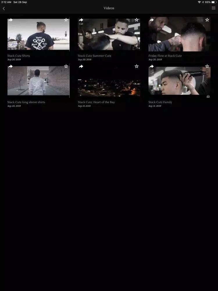 Ảnh chụp màn hình của Stack Cutz Barbershop iPad 