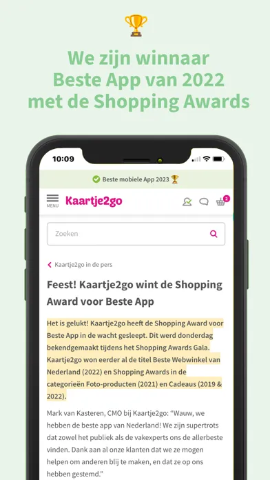 Ảnh chụp màn hình của Kaartje2go - Kaart sturen
