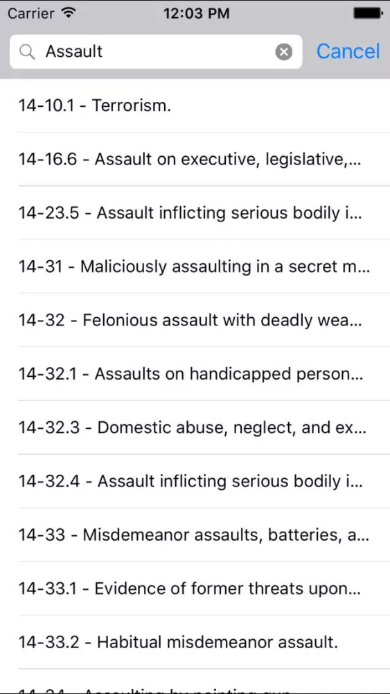 NCLaw - Criminal Law - Chapters 20/50/90 Screenshots