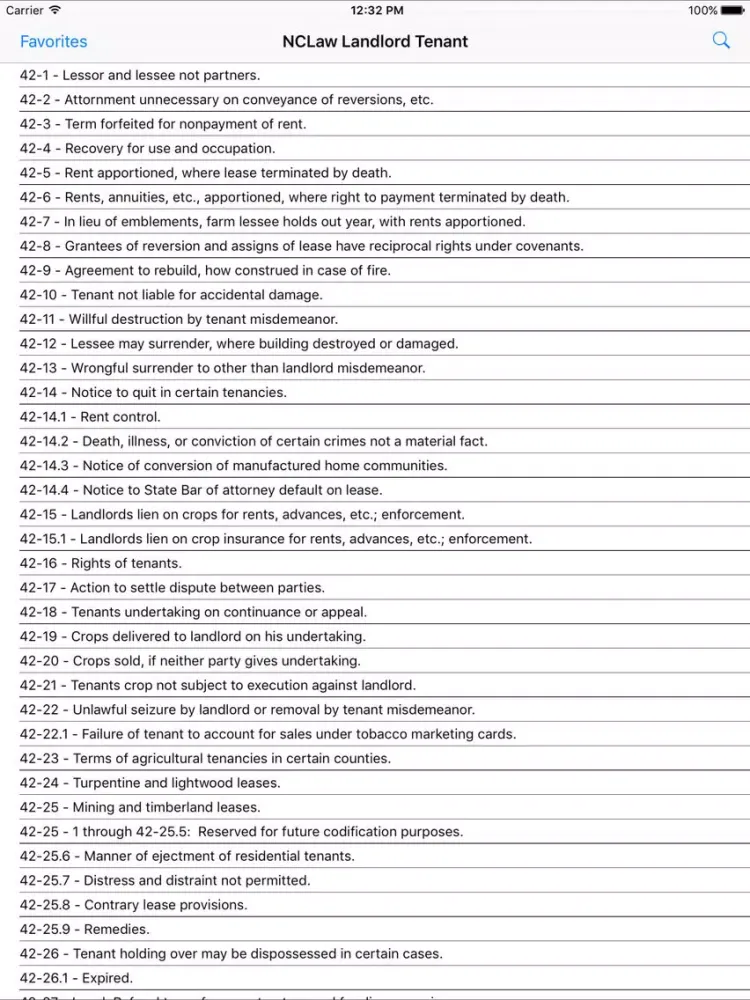 Captures d'écran de NCLaw - Landlord Tenant - Chapter 42 iPad 