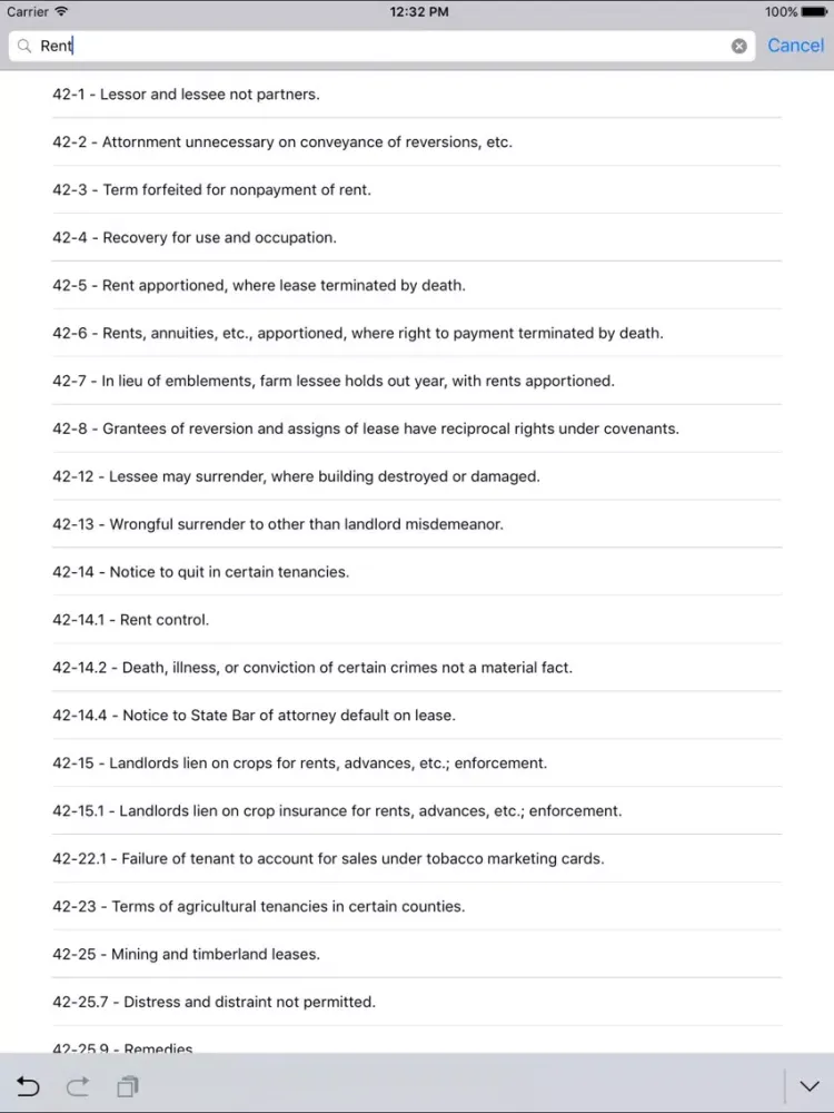 Captures d'écran de NCLaw - Landlord Tenant - Chapter 42 iPad 