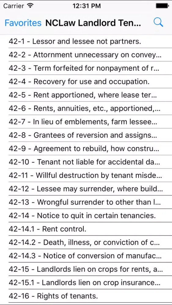 Captures d'écran de NCLaw - Landlord Tenant - Chapter 42