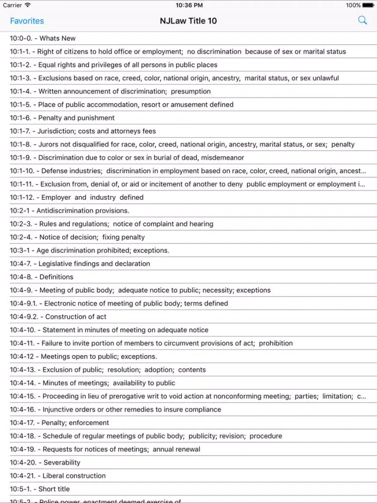 تصاویر NJLaw - Title10 - Civil Rights iPad 