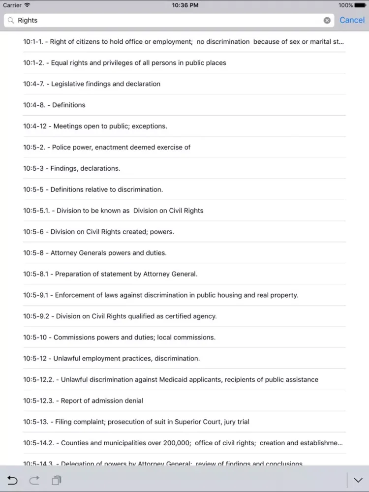 تصاویر NJLaw - Title10 - Civil Rights iPad 