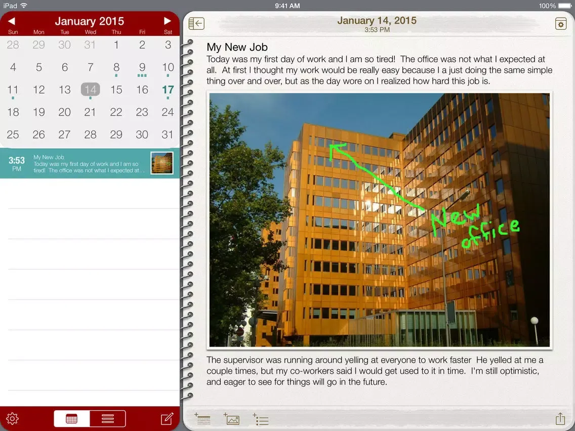 Journaling iPad  Ekran Görüntüleri