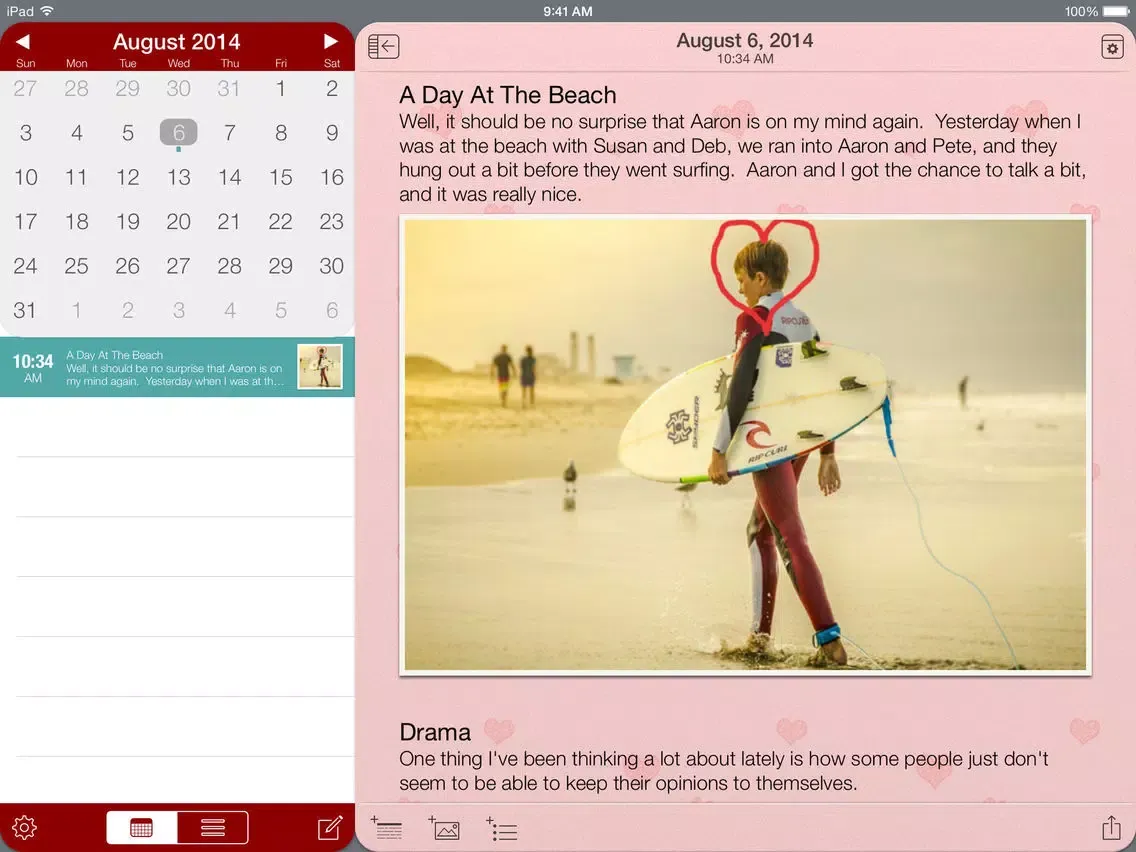 Journaling iPad  Ekran Görüntüleri