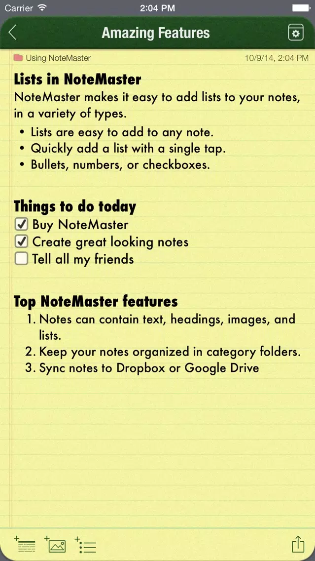 NoteMaster Lite Screenshots