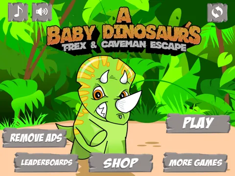 A Baby Dinosaur's T-Rex and Caveman Escape iPad  Screenshots
