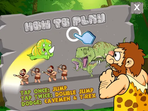 A Baby Dinosaur's T-Rex and Caveman Escape iPad  Screenshots