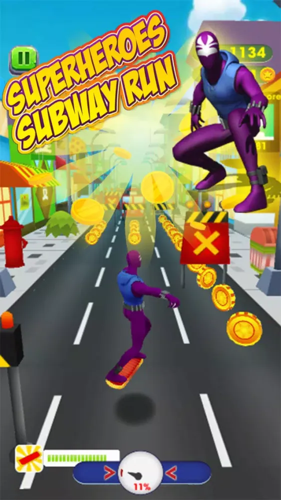 Superheroes Subway Run 스크린샷