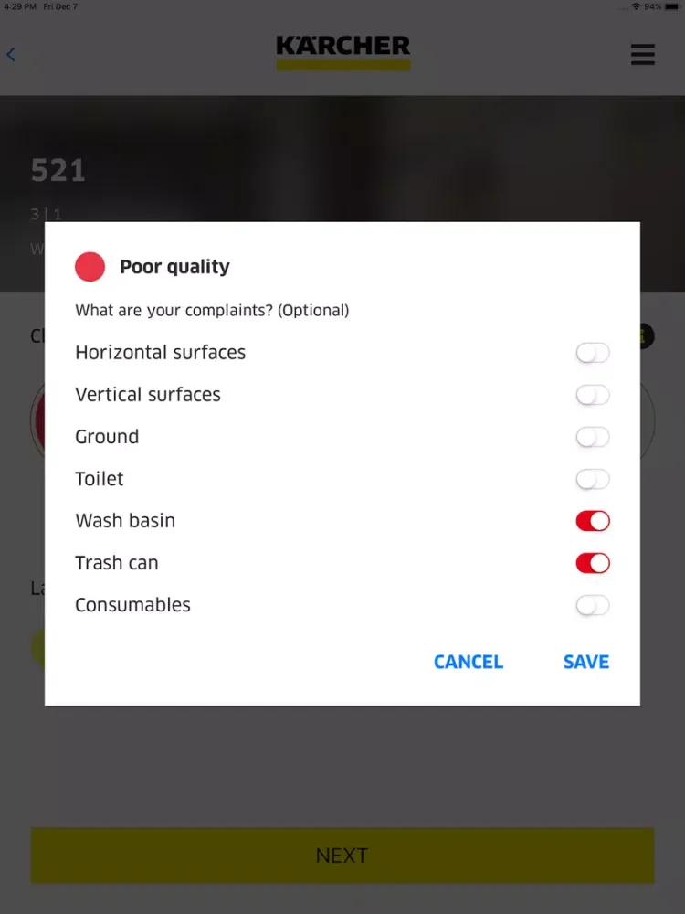 Tangkapan skrin Kärcher Manage iPad 