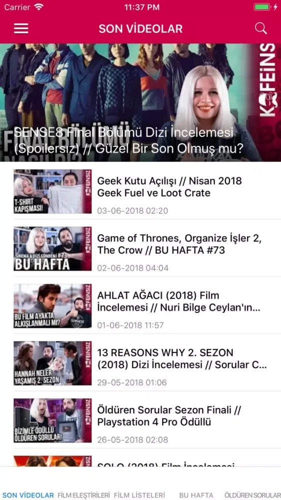 Capturas de pantalla de KafeinSiz Sinema & Dizi