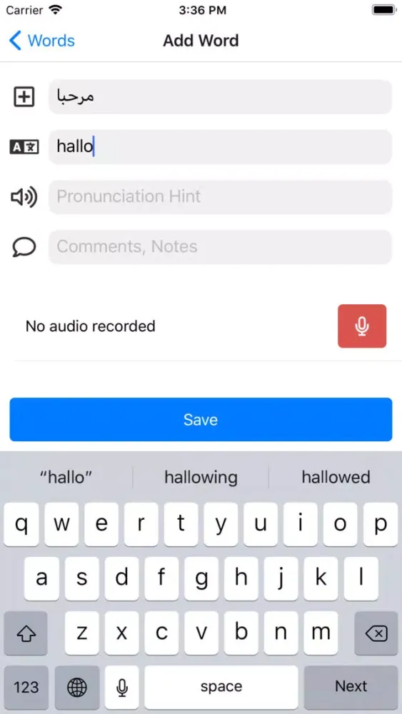 Kahlimat Vocab Ekran Görüntüleri