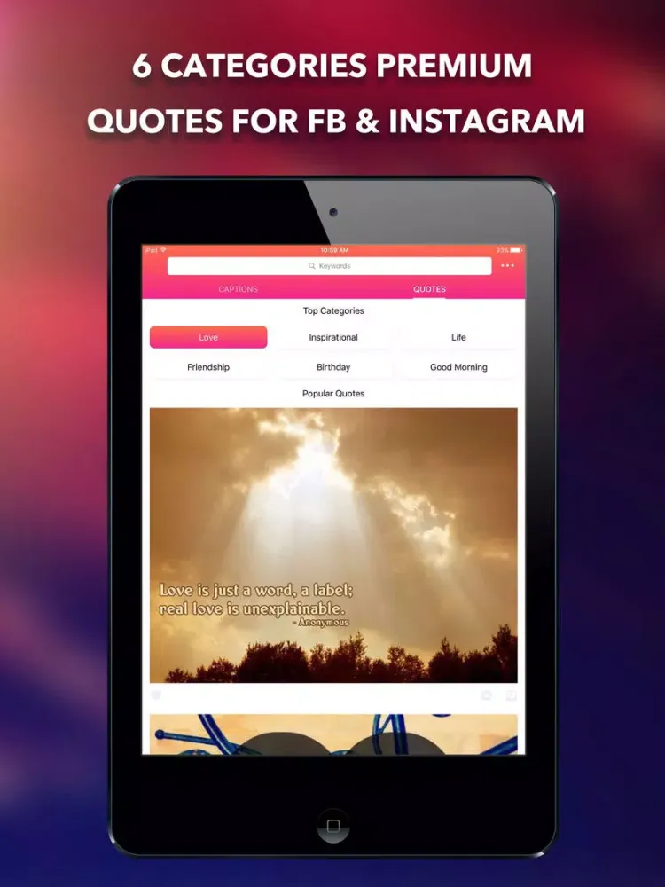 Tangkapan skrin Captions + for IG Social Posts iPad 