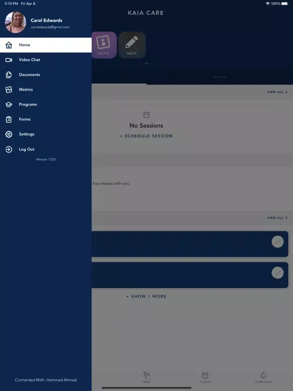 Kaia Care iPad  Ekran Görüntüleri