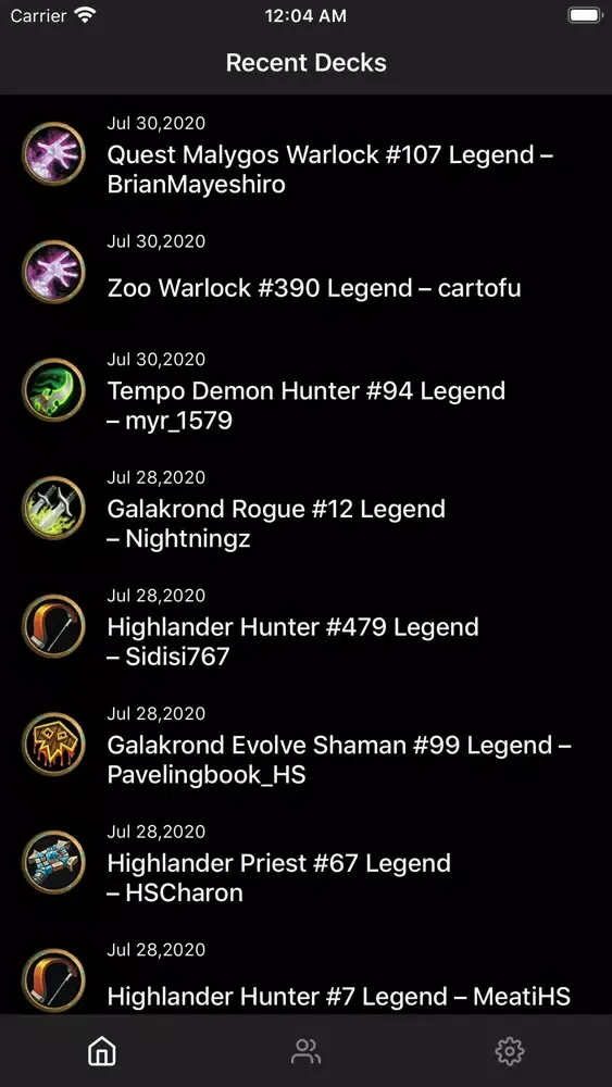 Screenshot di Standard Decks for Hearthstone