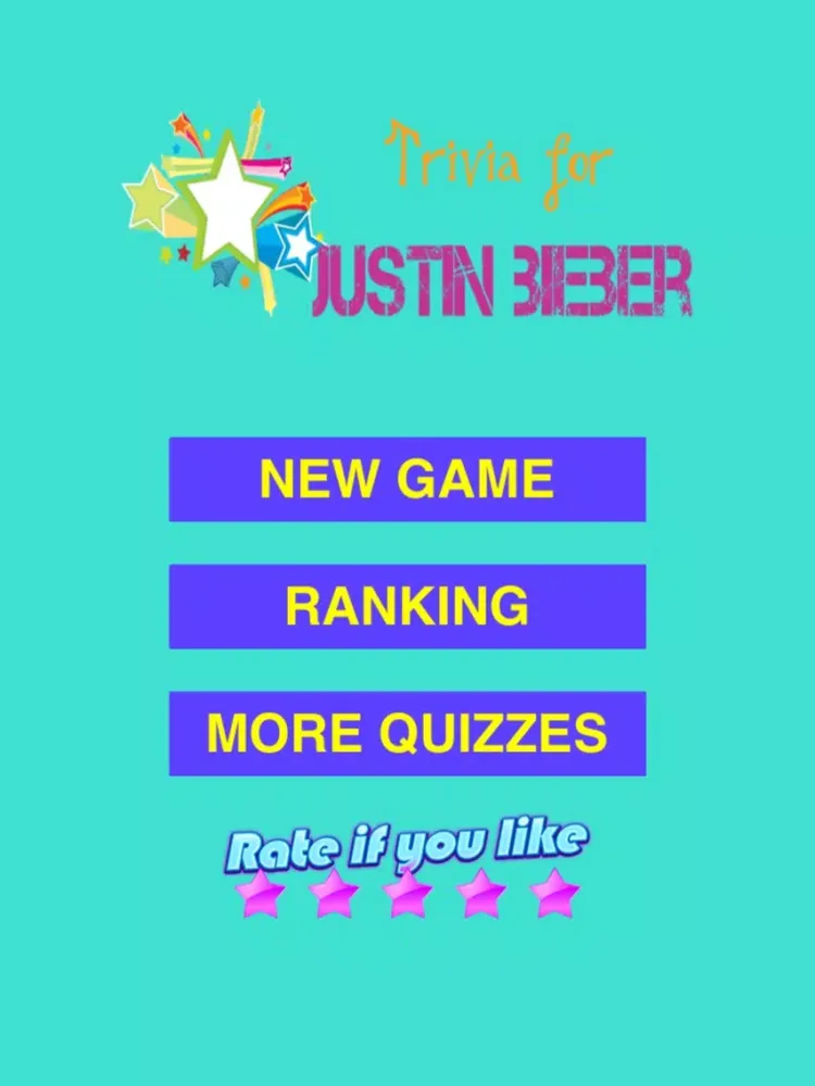 Ảnh chụp màn hình của Trivia for Justin Bieber fans iPad 