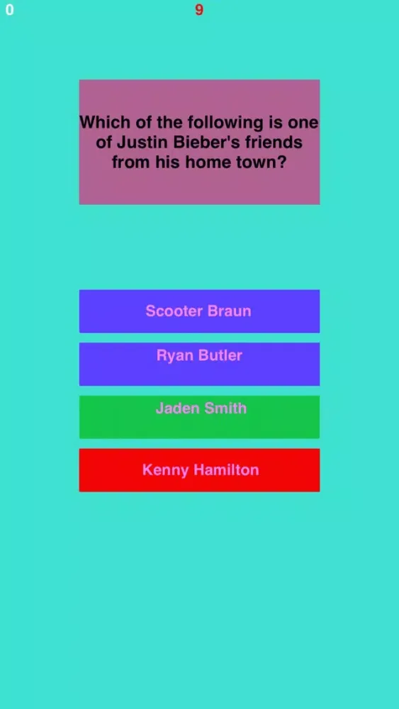Ảnh chụp màn hình của Trivia for Justin Bieber fans