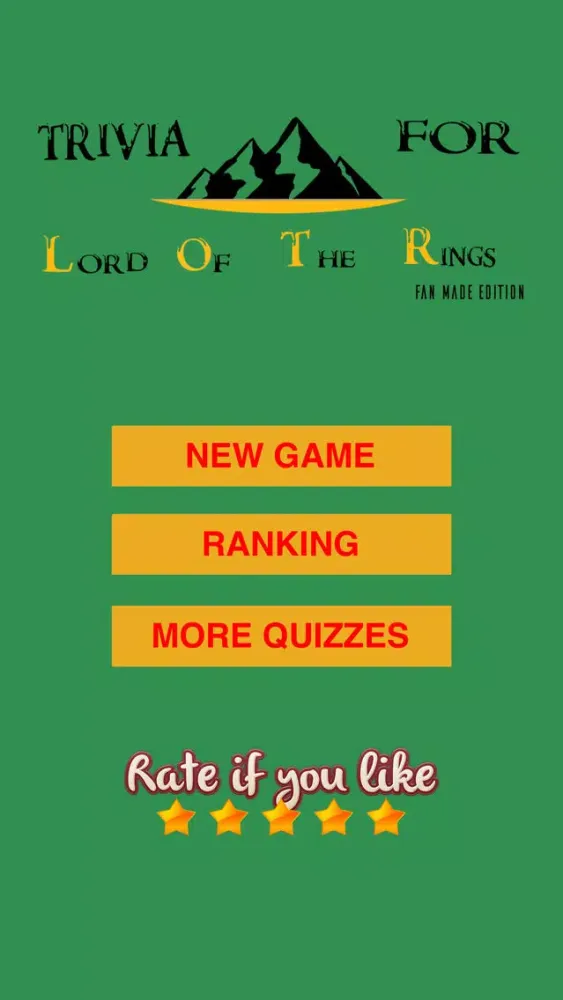 Trivia for Lord Of The Rings fan quiz スクリーンショット