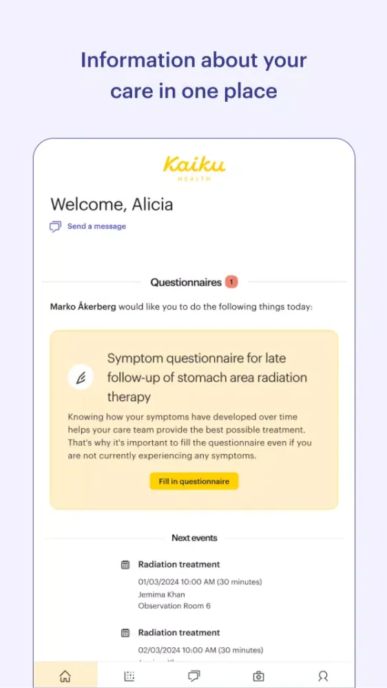 Screenshot di Kaiku Health