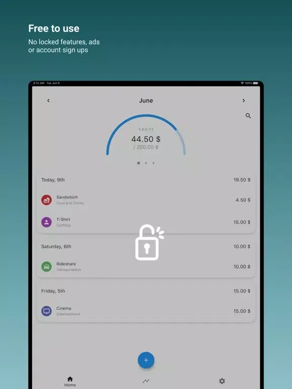 Purchase Tracker iPad  Screenshots
