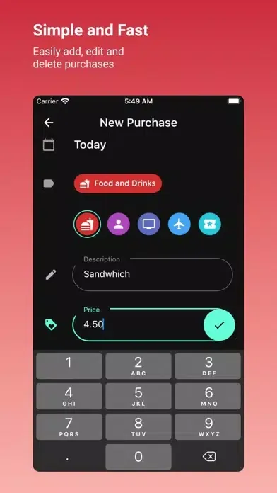 Purchase Tracker Screenshots
