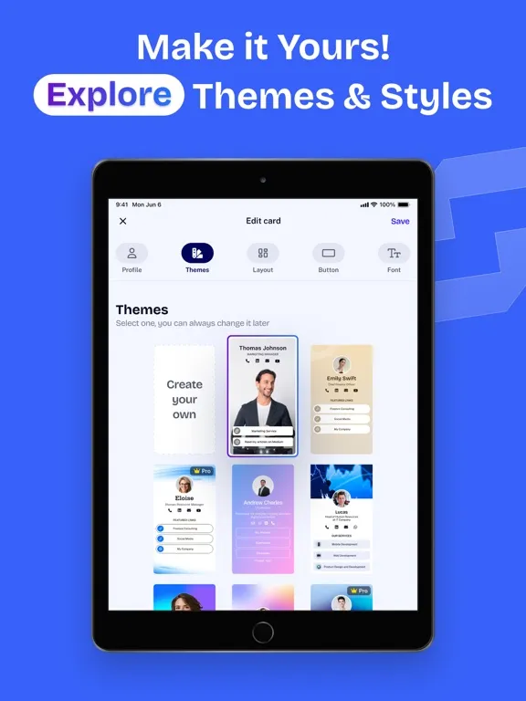 Snapcards Business Card Maker iPad 应用截图