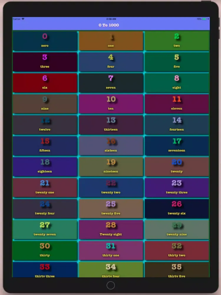 English 0 To 1000 iPad  Screenshots
