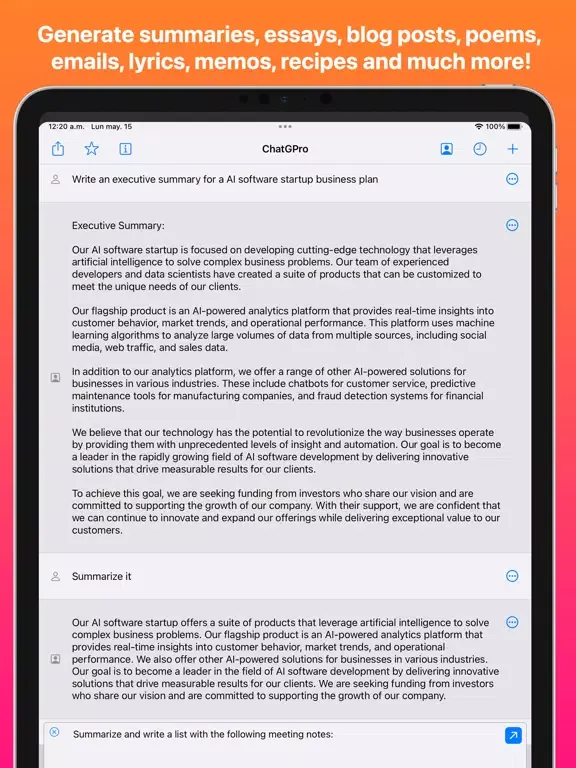 Ảnh chụp màn hình của AI Notes - Smart PDF & Words iPad 