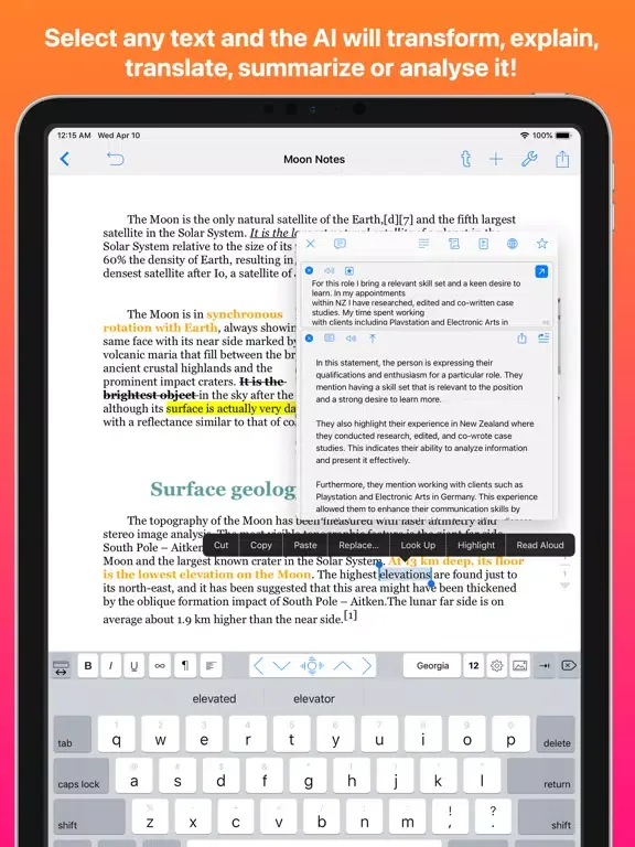 Ảnh chụp màn hình của AI Notes - Smart PDF & Words iPad 
