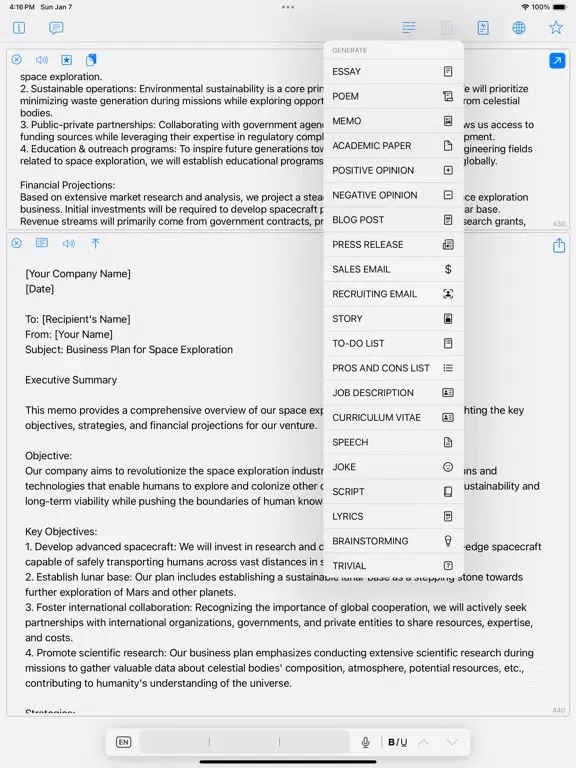 AI Text + Chat - Notematic iPad 应用截图