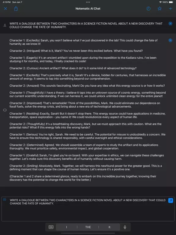 AI Text + Chat - Notematic iPad 应用截图
