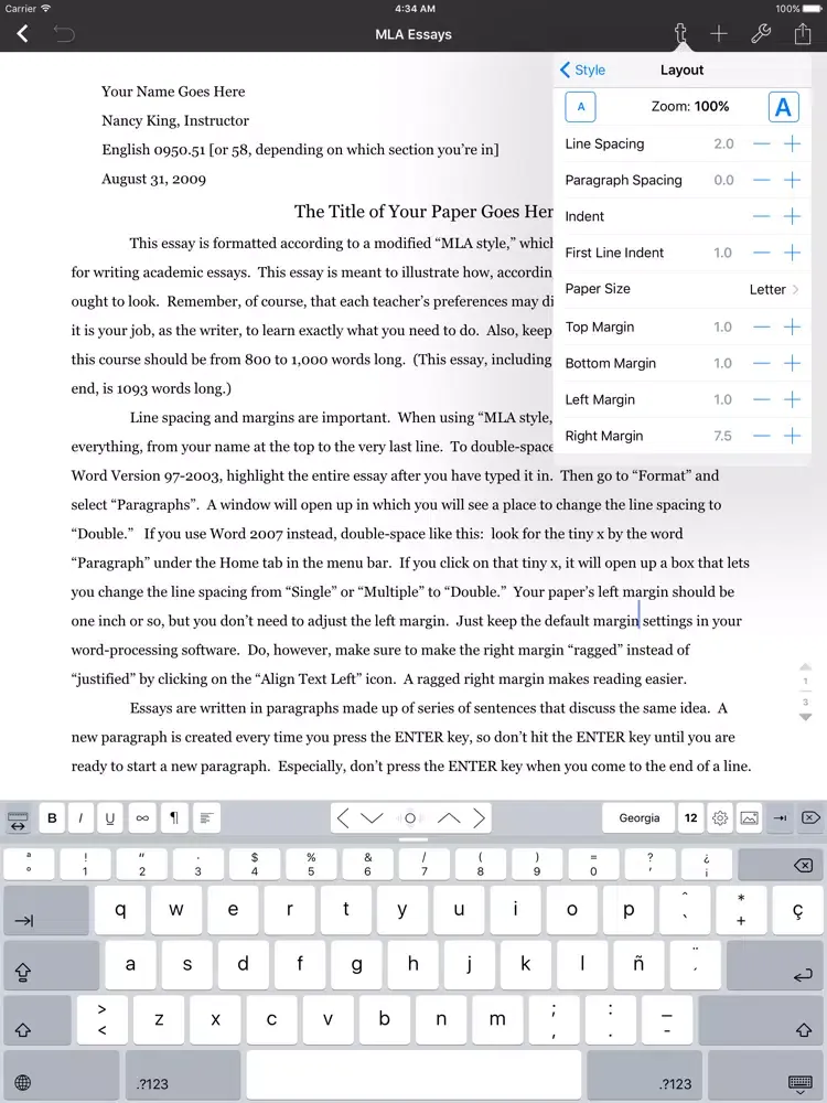 Textilus Pro - Word Processor iPad  স্ক্রিনশট